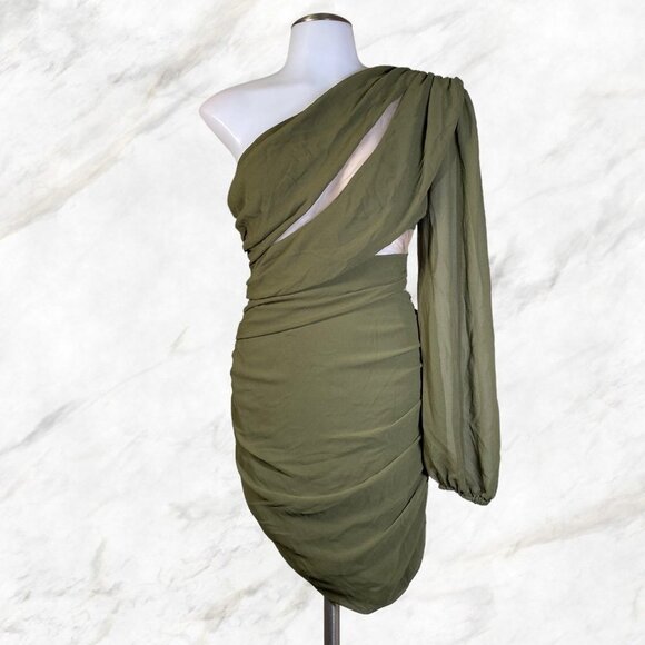 Michael Costello x REVOLVE Mai Mini Dress in Olive - Picture 2 of 12